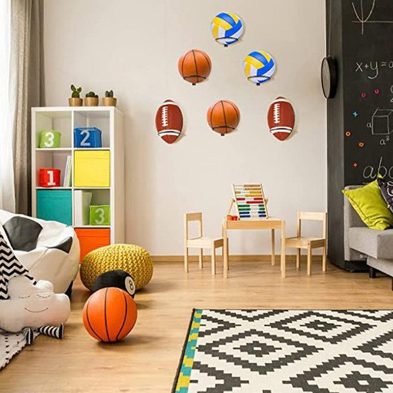 Wall Mounted Basketball Storage Rack Iron Multi-Purpose Football Display Shelf