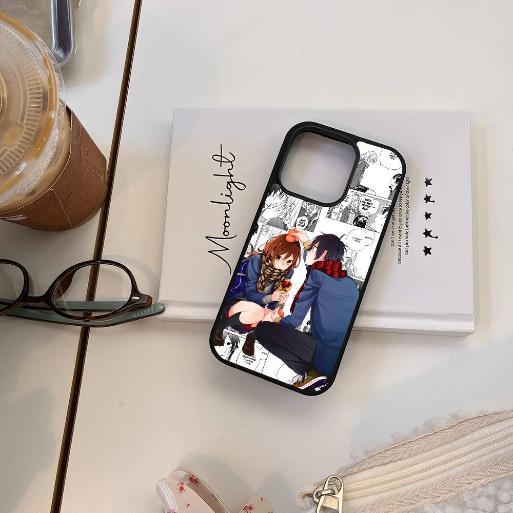 Чехол для телефона Horimiya Мобильный Подходит для Apple 16 PRO MAX 15 14 13 12 MINI 11 Патч Черный Жесткий Корпус