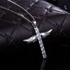 Elegant Silver Women Cross Love Angel Heart Wing Pendant Necklace For Stylish Ladies
