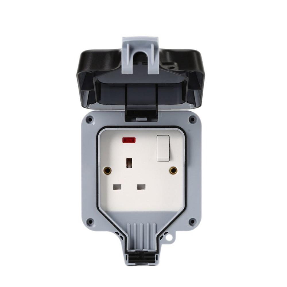 Водонепроницаемая настенная розетка-выключатель с вилкой UK и USB-портом, электрическая розетка со светом, пылезащитный корпус розетки