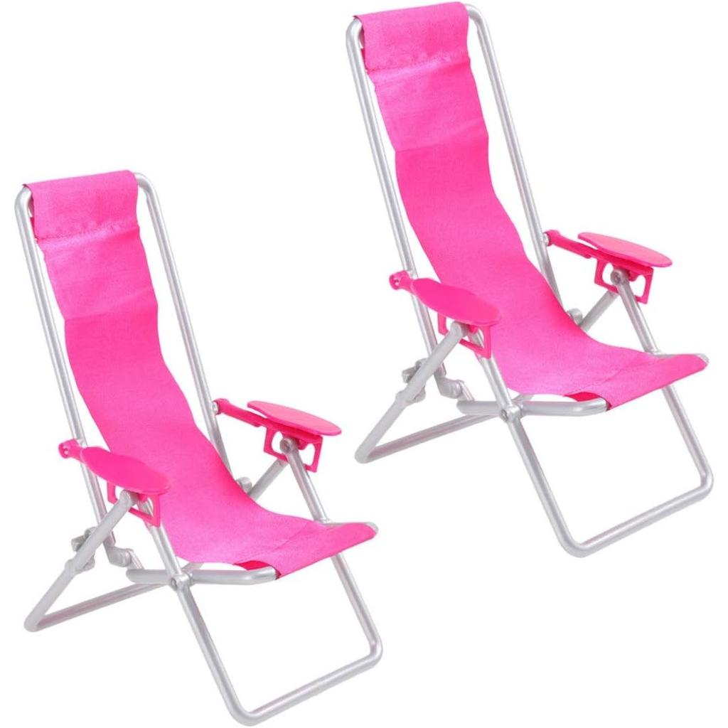 2 шт., мини складные шезлонги для детей, кукла, домашняя мебель, модель аксессуаров, миниатюрный складной шезлонг, игровой набор