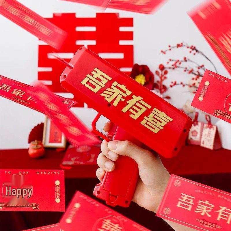 Joyful Wedding Game: Money Banknote Spray & Bride Block Challenge with Chopsticks