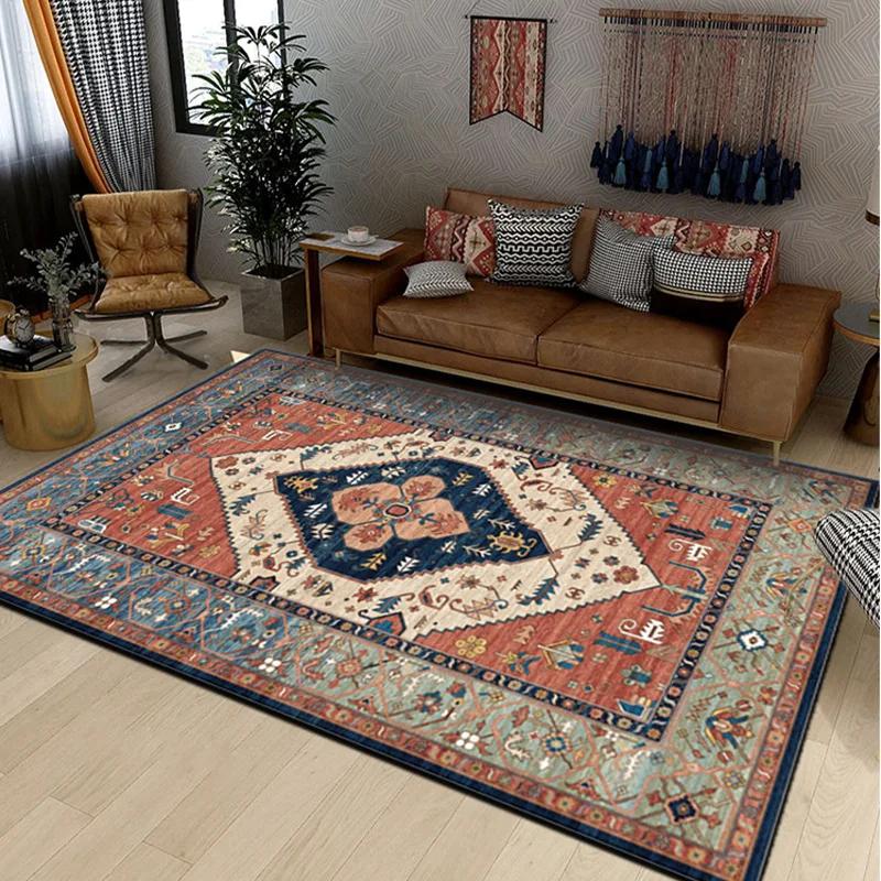 Vintage Persian Area Rug Bohemian Oriental Non-Slip Washable Carpet for Living Room, Bedroom, Home Decor