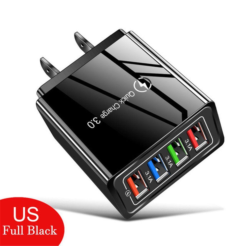 Multi-Port Tablet Charge Travel Portable EU/US Plug USB Charger 4-Port Quick Charge