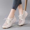 Большие одинарные туфли женская мода дышащие на толстой подошве на шнуровке повседневные женские туфли