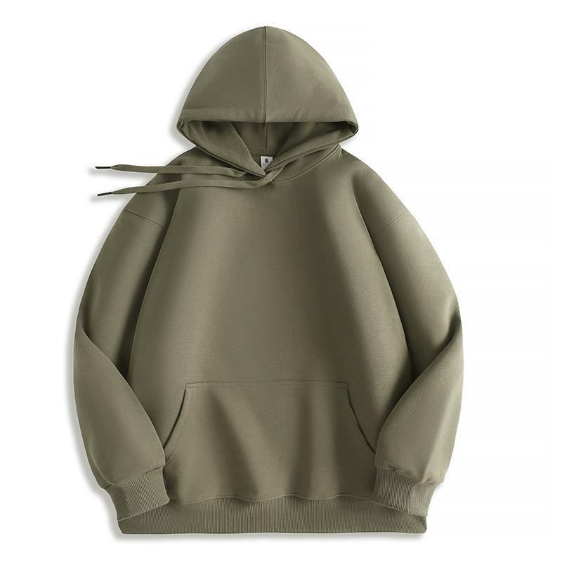 Men S Solid Color Fleece Hooded Sweatshirt Loose Fit Winter Warm Hoodie