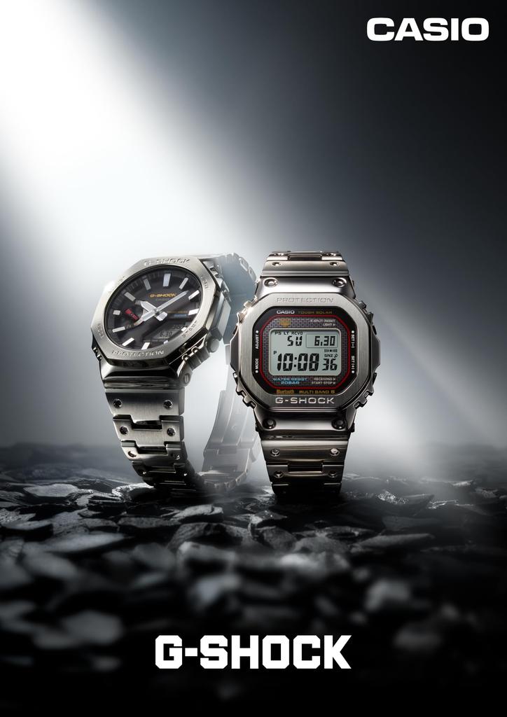 Часы Casio G-Shock (Официальный японский продукт) Полностью металлические с Bluetooth, Tough Solar, GM-B2100SD-1CJF, Мужские, Серебристые