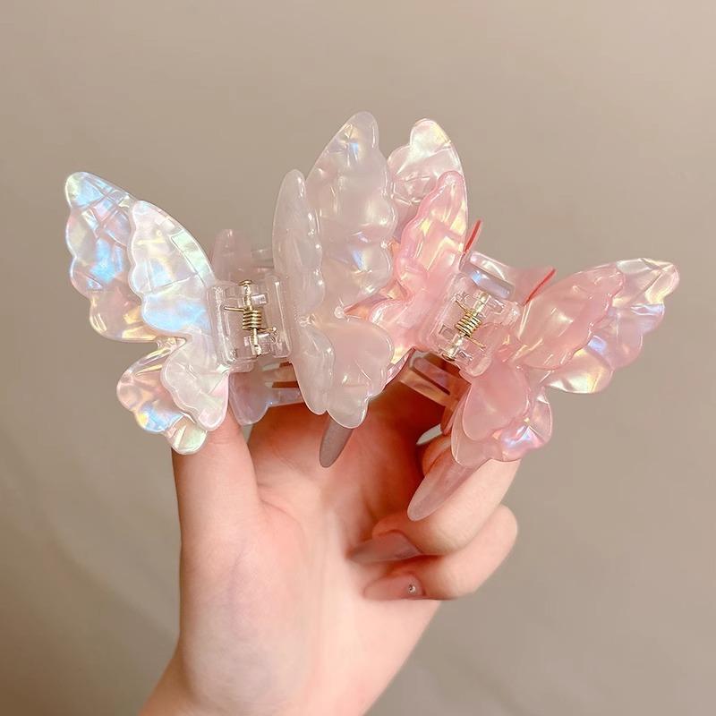 Colorful Butterfly Hair Clip For Women Sweety Pearlescent Fairy Gripper Clips Girls Summer Outdoor Beach Trendy Hair Accessories