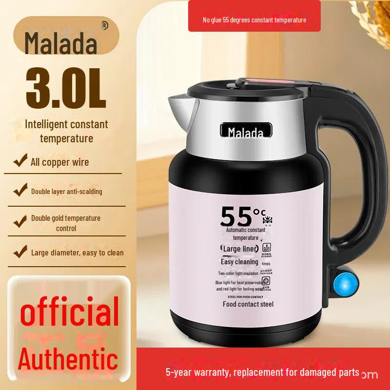 Электрический чайник Wanlida из нержавеющей стали с автоматическим отключением и контролем температуры — идеально подходит для общежитий и домов