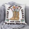 Sofa Cushion White  Cover Home Decor Pillowcase Desert Cactus Flower Decorative