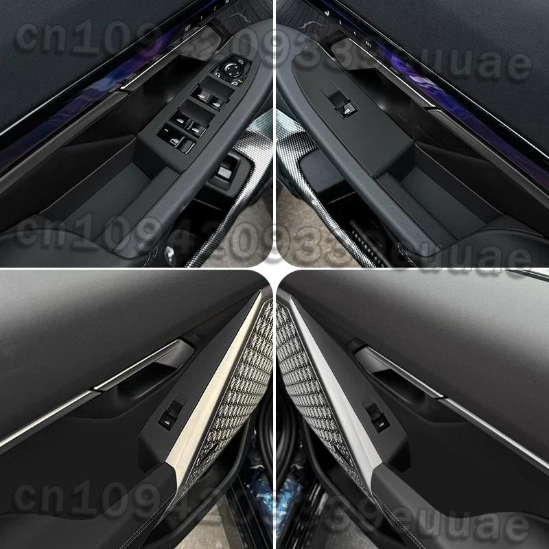For BMW 5 Series i5 G60 2024-2025 ABS Carbon Fiber texture Car window lift glass panel button frame interior accessories