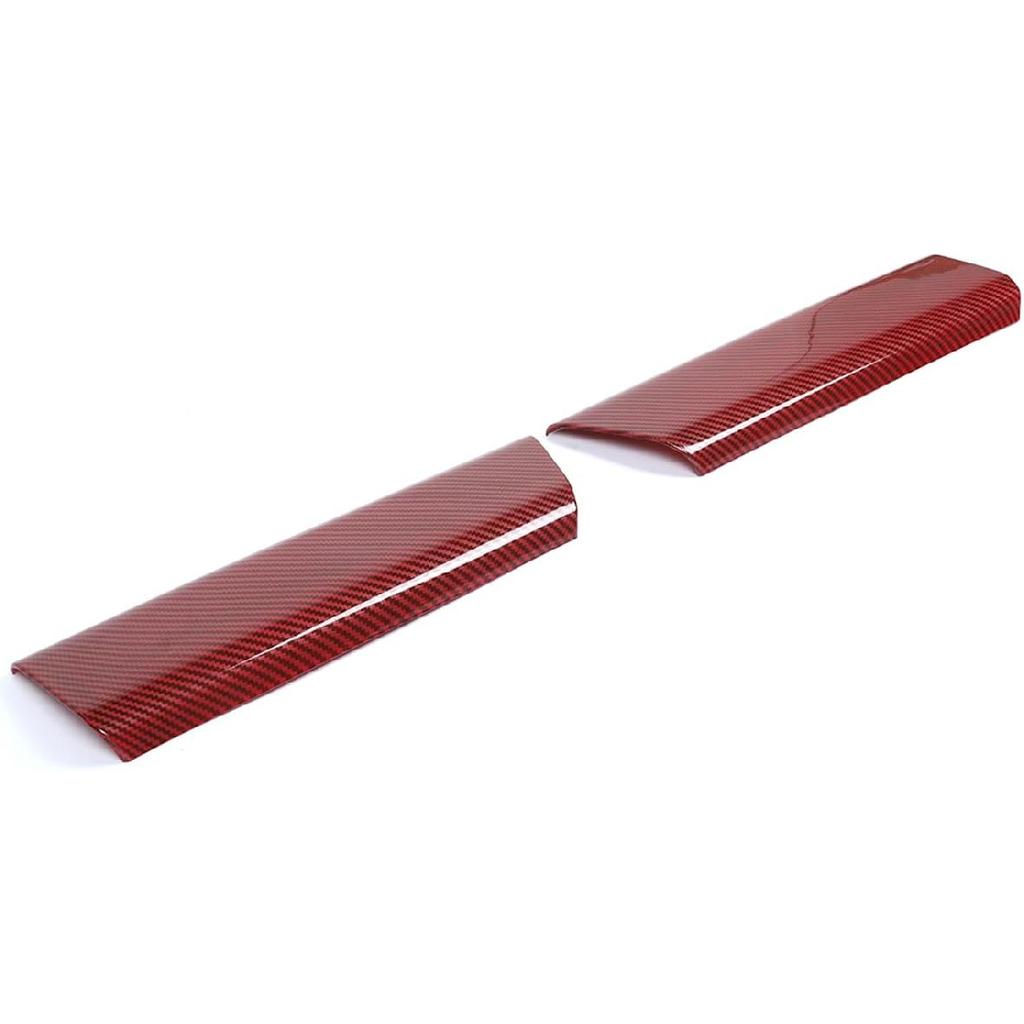 Interior Upgrade Accessories Rear Door Inner Handle Panel Trim Cover Sticker Protector for Ford F150 Raptor 2021 2022 2023 2024 2025 Red Carbon Fiber