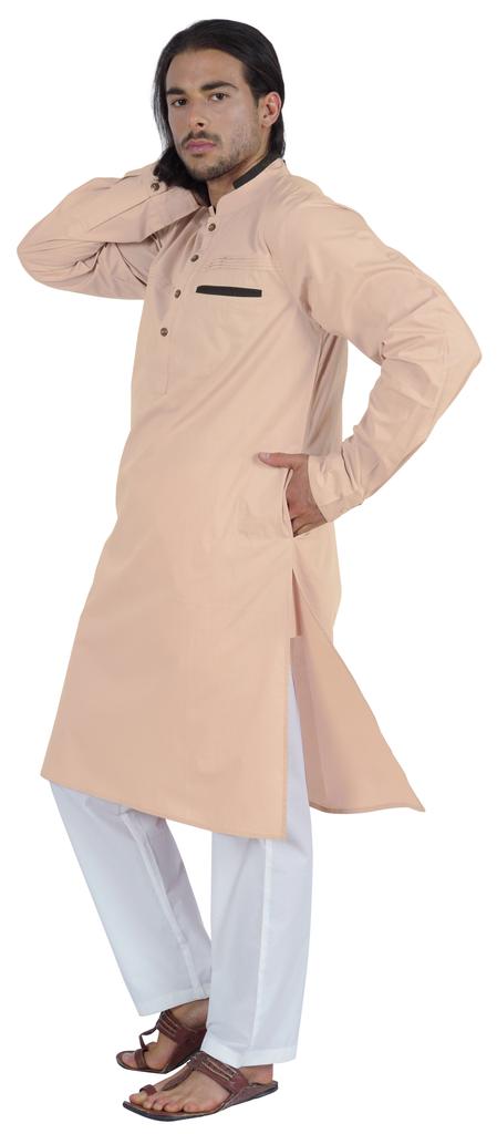 Atasi Мужская длинная однотонная кофта Henley с длинным рукавом и воротником-стойкой, этническая длинная