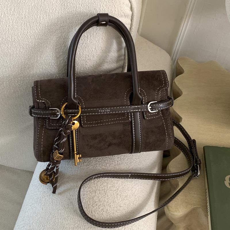 Ретро замшевая маленькая сумка женская 2025 новая модная универсальная сумка-мессенджер изысканная супер огонь портативная маленькая квадратная сумка