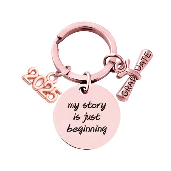 Выпускной подарок для класса 2025 года Брелок из нержавеющей стали с гравировкой для старшеклассников