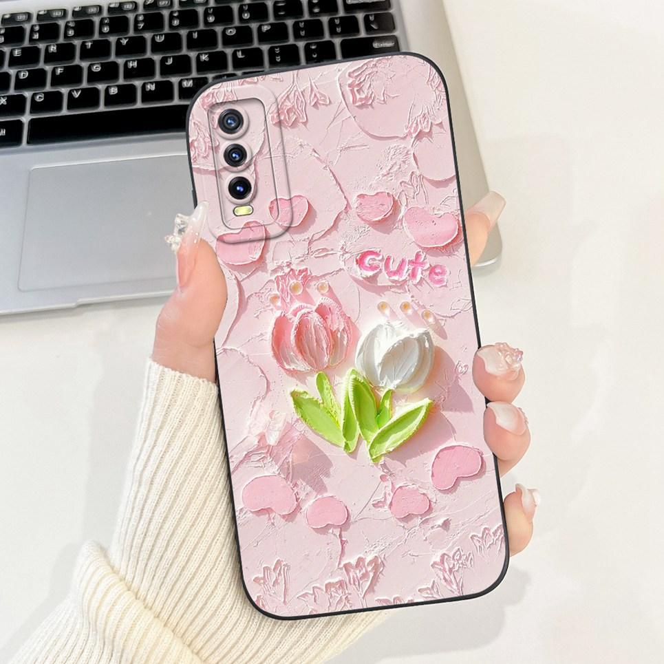 For Vivo V2027 V2028 V2029 Back Cover Vivo Y11S Y12s Y12a Y20 Y20s Y20i Case Girly Fashion Funda Soft Liquid Silicone Bumper