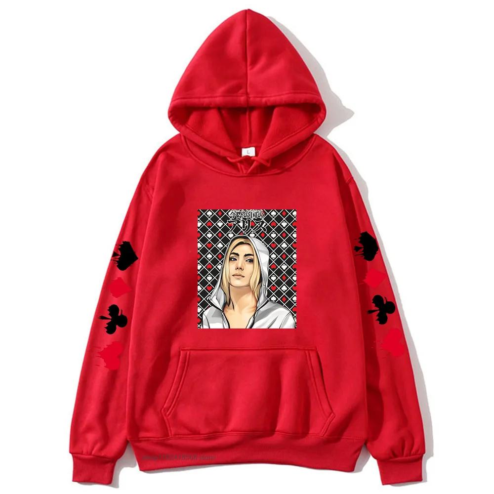 Толстовка с капюшоном Alice In Borderland для мужчин с рисунком Chishiya, женская толстовка с рисунком аниме, уличная одежда, зимняя верхняя одежда