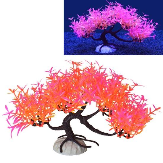 Искусственное водное растение, маленькое аквариумное дерево, реалистичное моделирование, пластиковые гидропонные долговечные украшения для водных растений