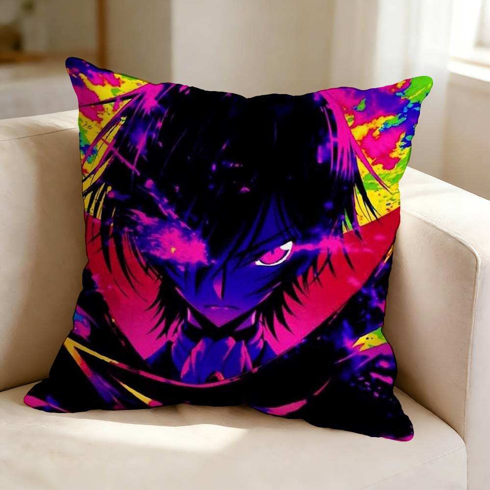 Revenge Anime CCode GGeass ZZero Pillow Case Square DoubleSided Sofa Cushion Cover Bedroom Bedside Pillow