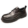 Кожаные повседневные туфли на шнуровке из кожи, мужская мода, толстая подошва в британском стиле, деловая обувь большого размера, мужская обувь с мягкой подошвой, дышащая обувь для мужчин