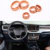 5Pcs Orange Center Console Knob Trim Ring Cover Fit For Ford Maverick -