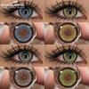 1 пара цветных контактных линз для глаз коричневые контактные линзы модные линзы для голубых глаз годовые серые контактные линзы для глаз зеленые линзы