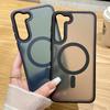 Матовый бронированный магнитный чехол для телефона для Samsung Galaxy S25 S24 S23 S22 Ultra Plus S21 S20 FE Magsafe Беспроводная зарядка Бампер