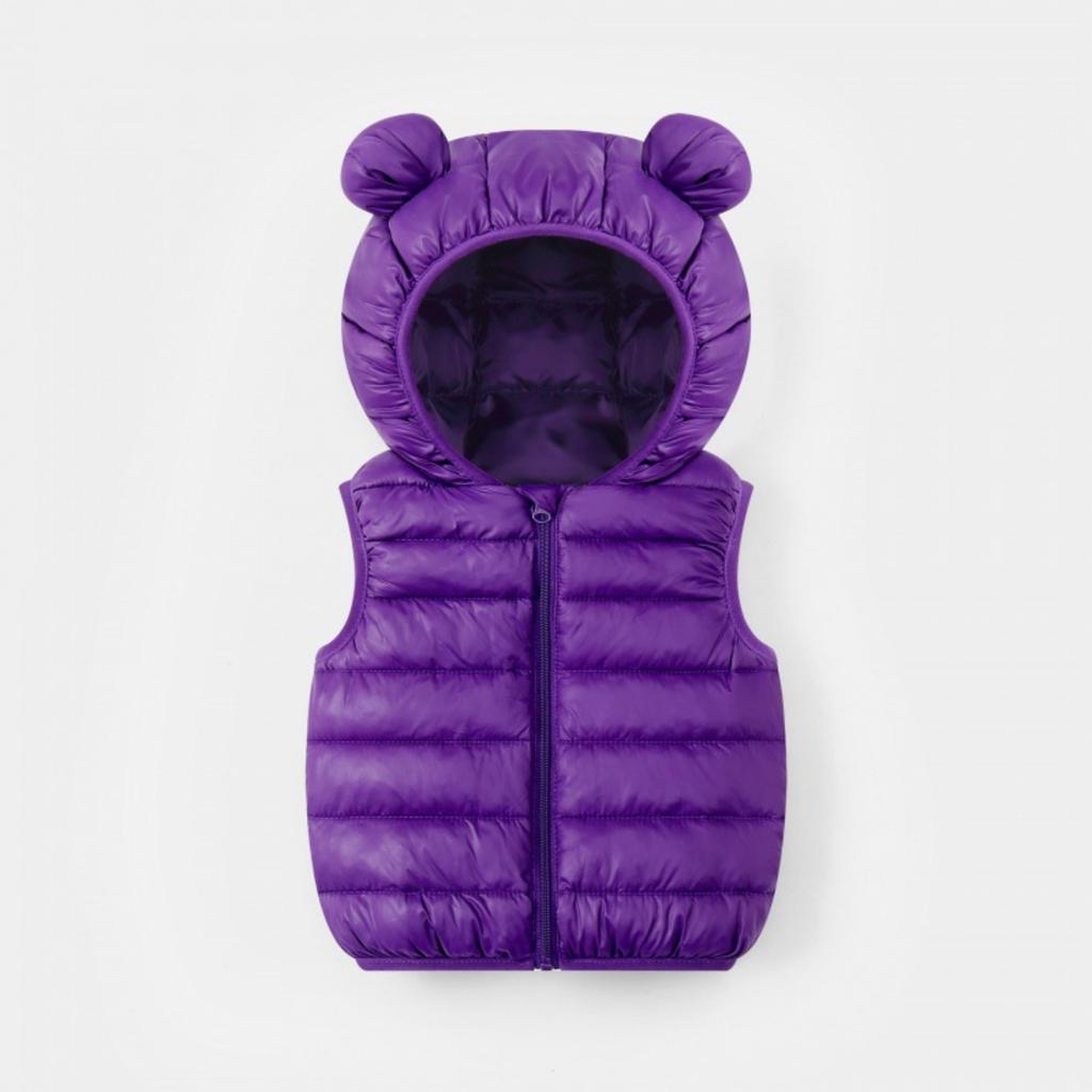 Детские повседневные однотонные утолщенные жилеты для мальчиков и девочек