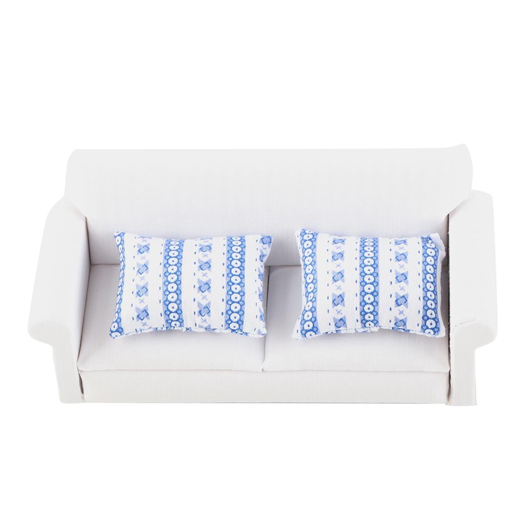 1/12 Кукольный Миниатюрный Диванный Набор Мебель Гостиная Аксессуары (2-местный диван с подушкой)