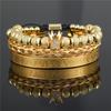 Vintage Crown Stainless Steel Bracelet Set With Letter And Number Charms For Men And Women