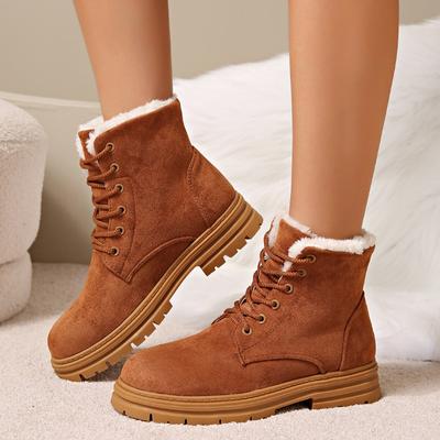 Ботильоны на меховой платформе, брендовые замшевые туфли, зимние теплые плюшевые хлопковые повседневные кроссовки 2025 года, трендовые спортивные ботинки для бега, женские