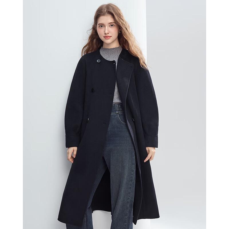 Betu Women's Elegant Pure Wool Coat with Belt
