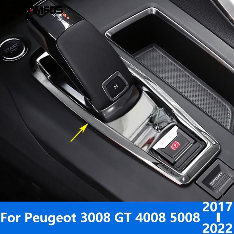 Накладка на коробку переключения передач для Peugeot 3008 GT 2016- /4008 2016-/5008 2017- Хромированная отделка ручного тормоза Аксессуары для интерьера