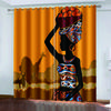 3D Простые африканские женщины Абстрактное искусство 2 шт Тонкие затемняющие полиэстеровые затемняющие шторы для гостиной спальни Декор крючки