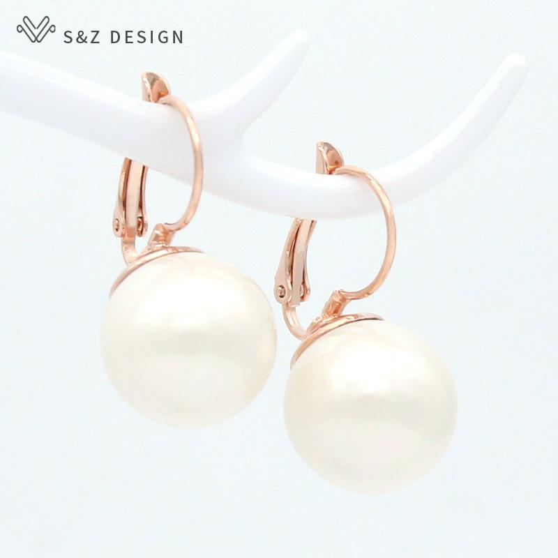 Модные большие круглые серьги-капли с искусственным жемчугом для женщин и девочек, ювелирные изделия для свадебной вечеринки, серьги цвета розового золота