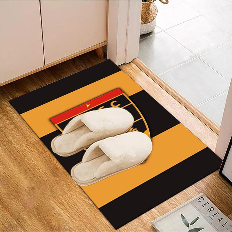 Football Crest Printed Office Carpet Chair Cushion Entryway Rug, Rugs for Living Room, Bedroom Christmas gifts
