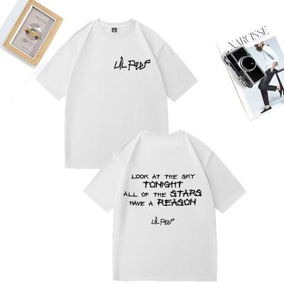 Футболка с принтом Lil Peep Мужская Женская Рэпер Музыкальный Альбом Хип-Хоп Уличная Одежда Футболка Оверсайз с Коротким Рукавом Хлопок Унисекс Одежда