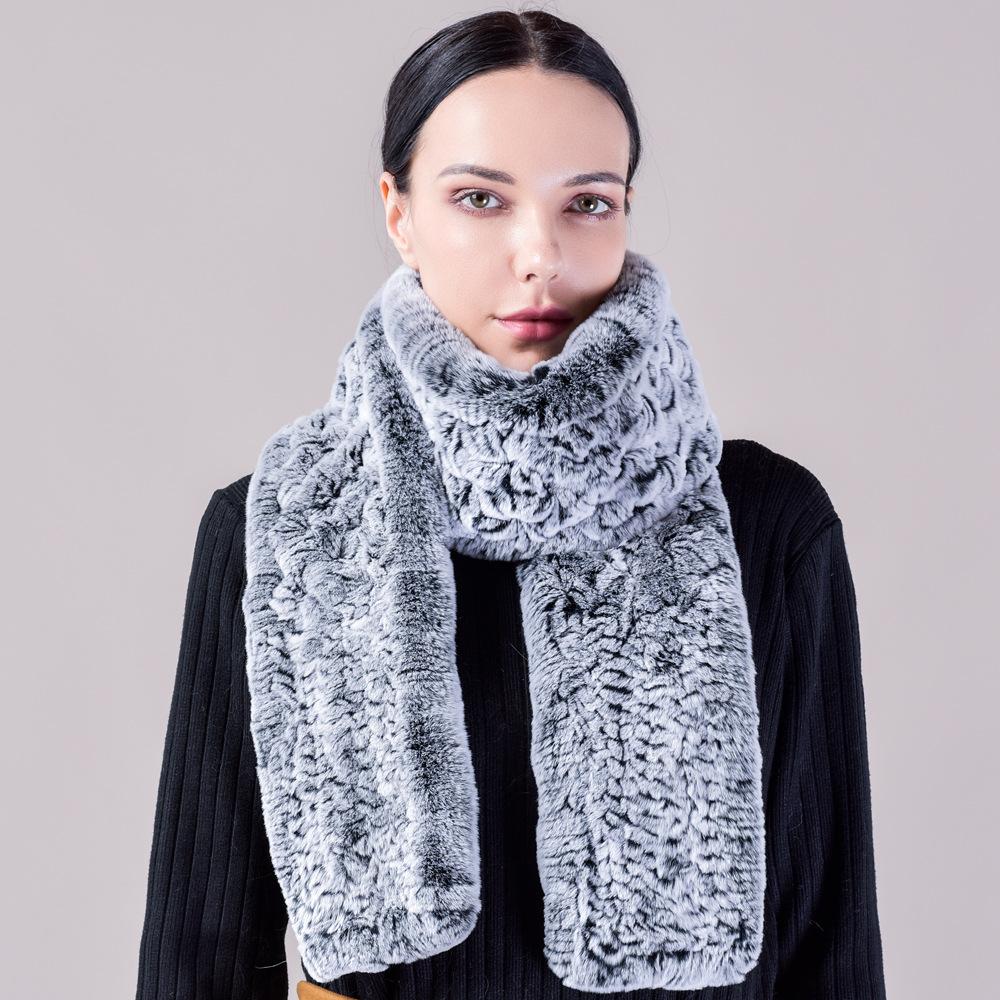 Длинный вязаный плюшевый шарф для тепла и объема, универсальный для женщин зимой