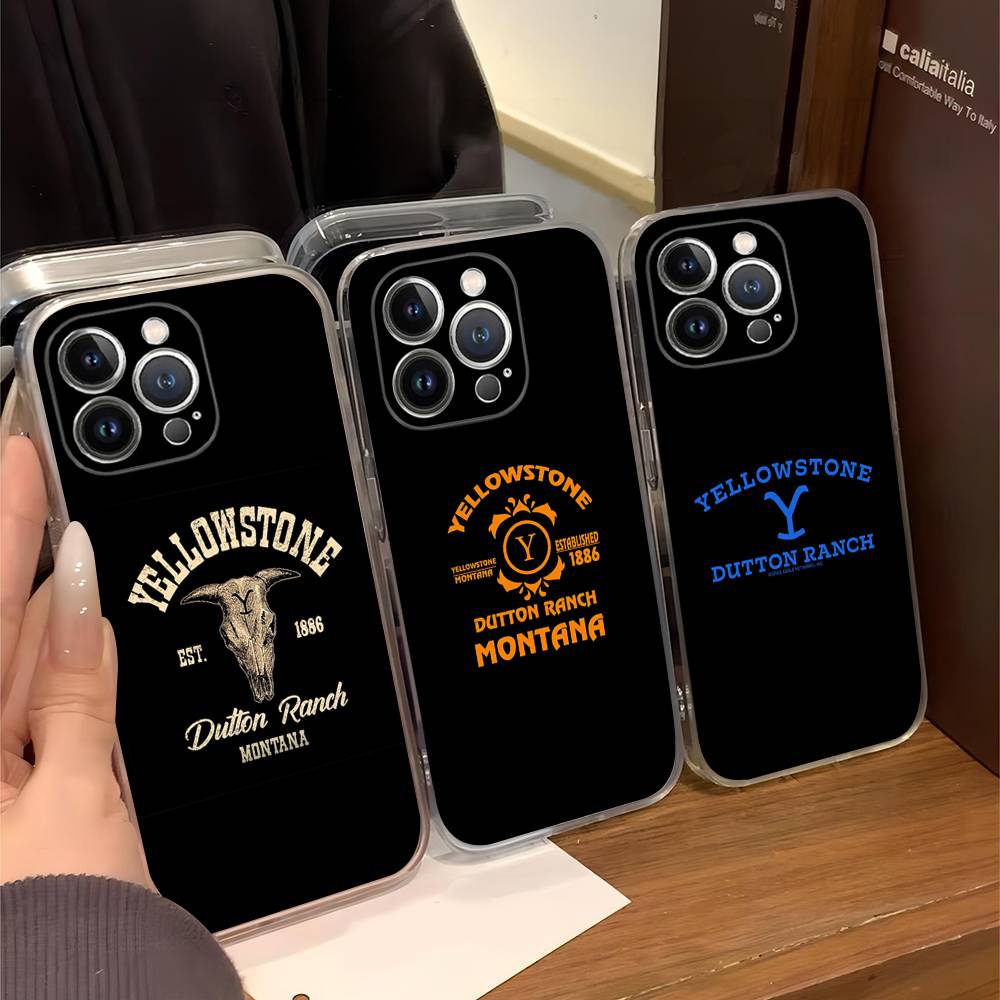 Popular Y-Yellowstone D-Dutton R-Ranch For iPhone 17 16 15 14 13 12 Mini 11 Pro Max Transparent Case