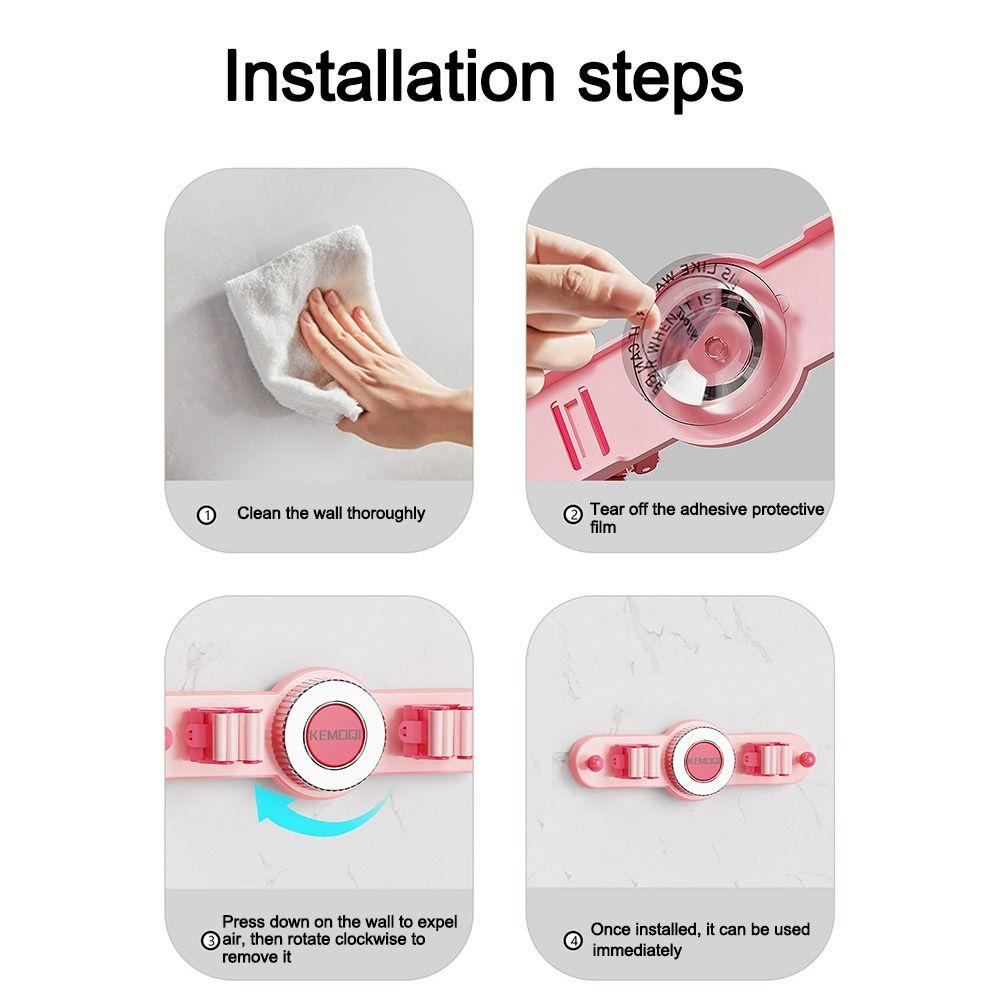 Присоска Зажим для швабры Настенная стойка для хранения швабры Инструменты для ванной комнаты Держатель для швабры