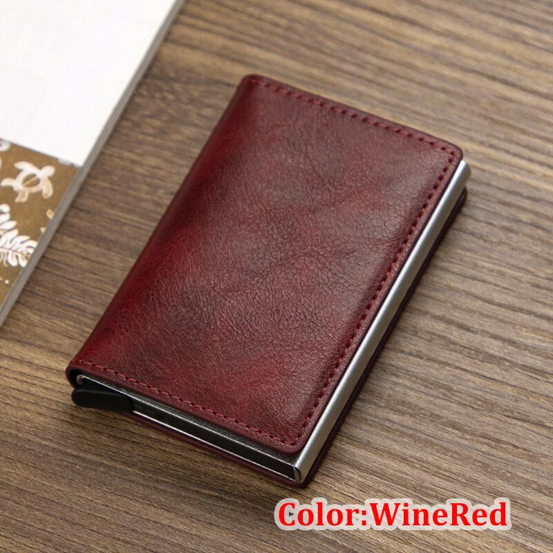 Новый кошелек Rfid из искусственной кожи, металла и алюминия, держатели банковских карт, кредитные карты, держатели карт, удостоверения личности, чехлы для карт