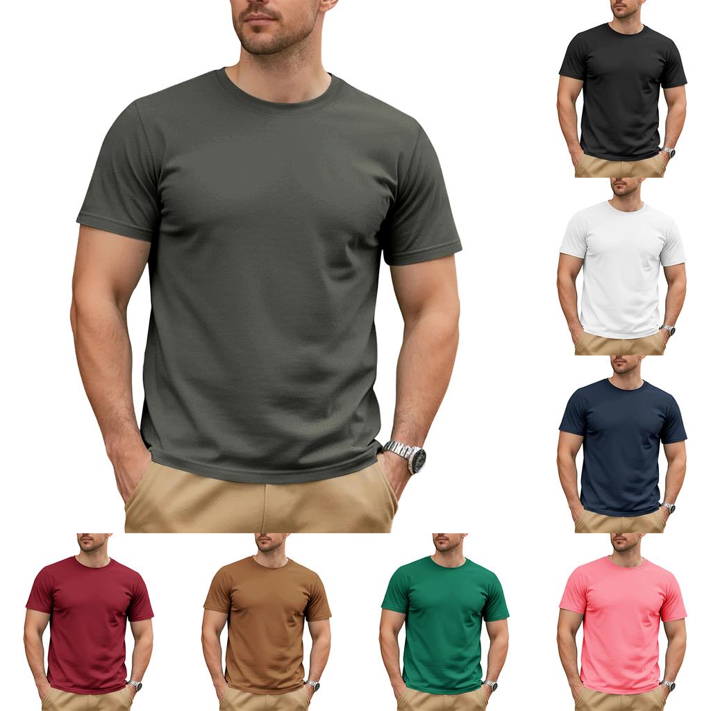 Mens T-Shirts Crew Neck Cotton T Shirts for Men Classic Fit T Shirt Men Short Sleeve T-Shirts for Man Casual Style