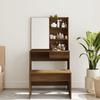 820492 vidaXL Dressing Table with Mirror Brown Oak 74.5x40x141 Cm