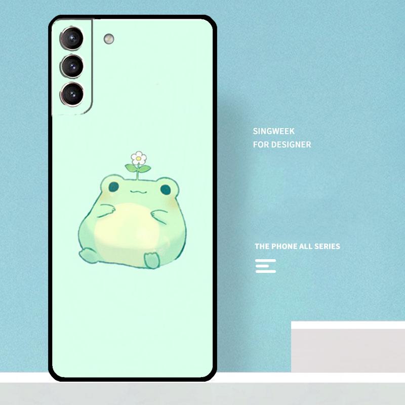 Cute Green Frog Case For Samsung Galaxy S25 Ultra S21 S22 S23 S24 Ultra S9 S10 S20 Plus S25 FE Phone Cover
