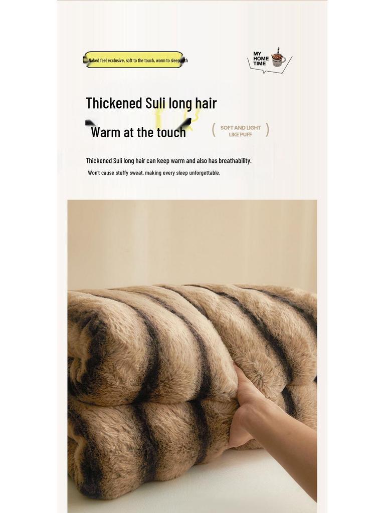 Плотный зимний фланелевый плед класса А - Нап из кроличьего пуха и кораллового флиса для кровати