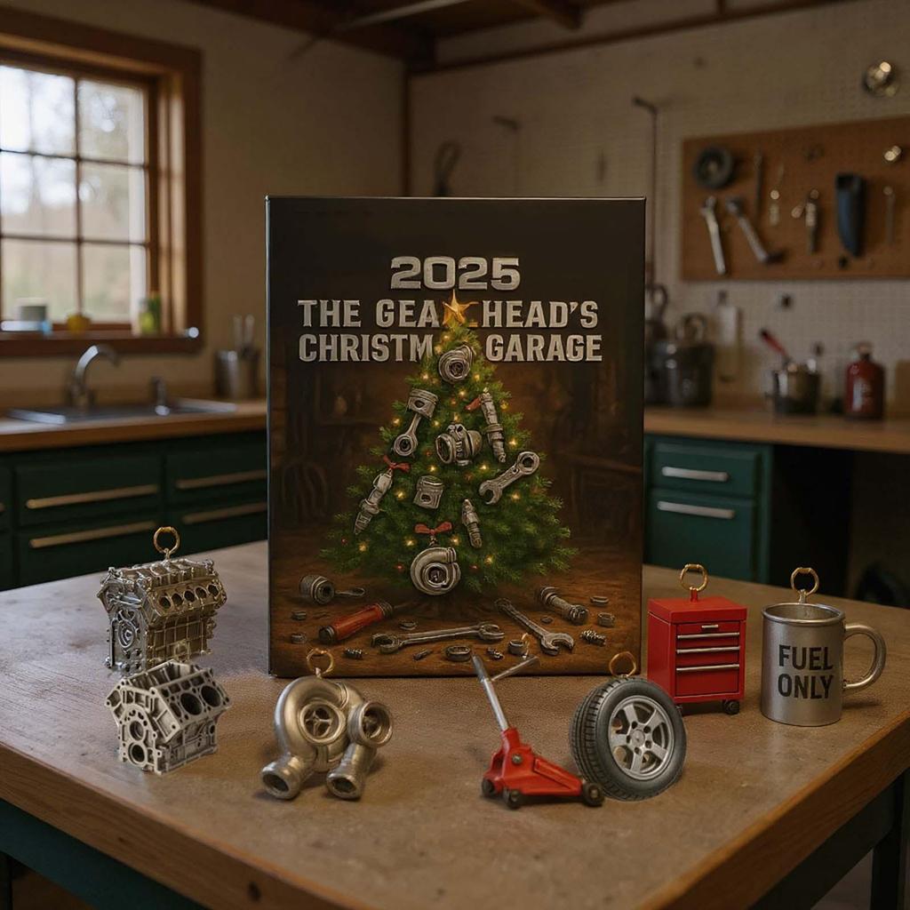 Рождественский Адвент-календарь 2025 Тема Гаража 2D Акриловый Календарь Обратного Отсчета Подвеска Украшение Рождественской Елки Рождественские Праздничные Подарки