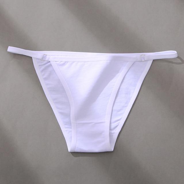 FINETOO 1pcs Women's Cotton Panties Underwear Metal Buckle Briefs M-2XL Female Underpant Low Waist Woman Sexy Panty Lingerie