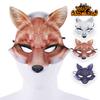 Дышащая EVA Маска-полумаска Лиса Хэллоуин Животное Косплей Реквизит Белый Меховой Эффект Вечеринка Маскарад Легкая Маска для Лица