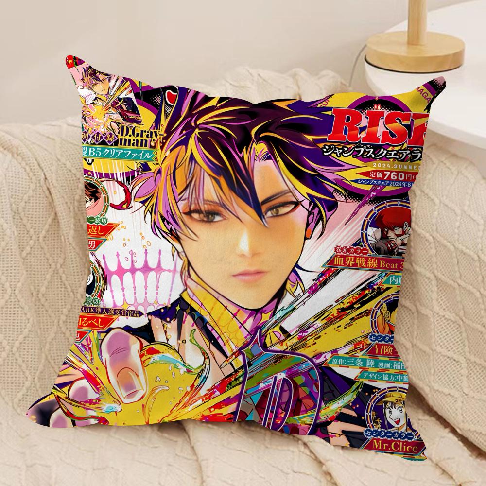 DDGray Mman Anime Cushion Cover Silky Short Plush Invisible Zipper Dustproof Sofa Pillow Case For Home Decor