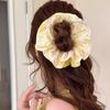 Sweet Print Plaid Double Layer Large Scrunchie Hair Band For Women Girls Hair Tie Rubber Band Hair Rope Fashion Hair Accessories